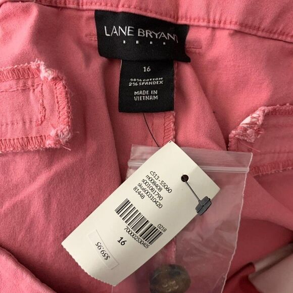 Lane Bryant Boyfriend Ankle Cropped Pants 16 Mauve Pink Pockets Button Zip NEW - Picture 5 of 5